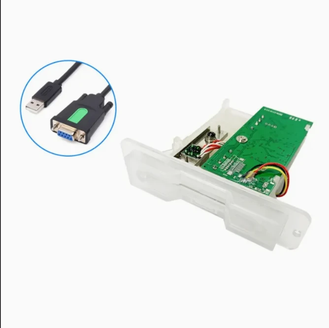 RS232/USB Half-Insert Magnetic Card Reader With Triple Tracks Semi-Transparent Bezel&LED factory